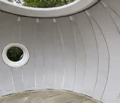 Fitting plasterboard in a sphere